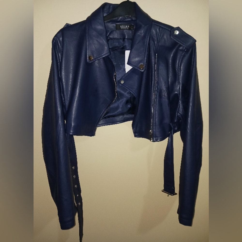 AKIRA Navy Blue Cropped Jacket